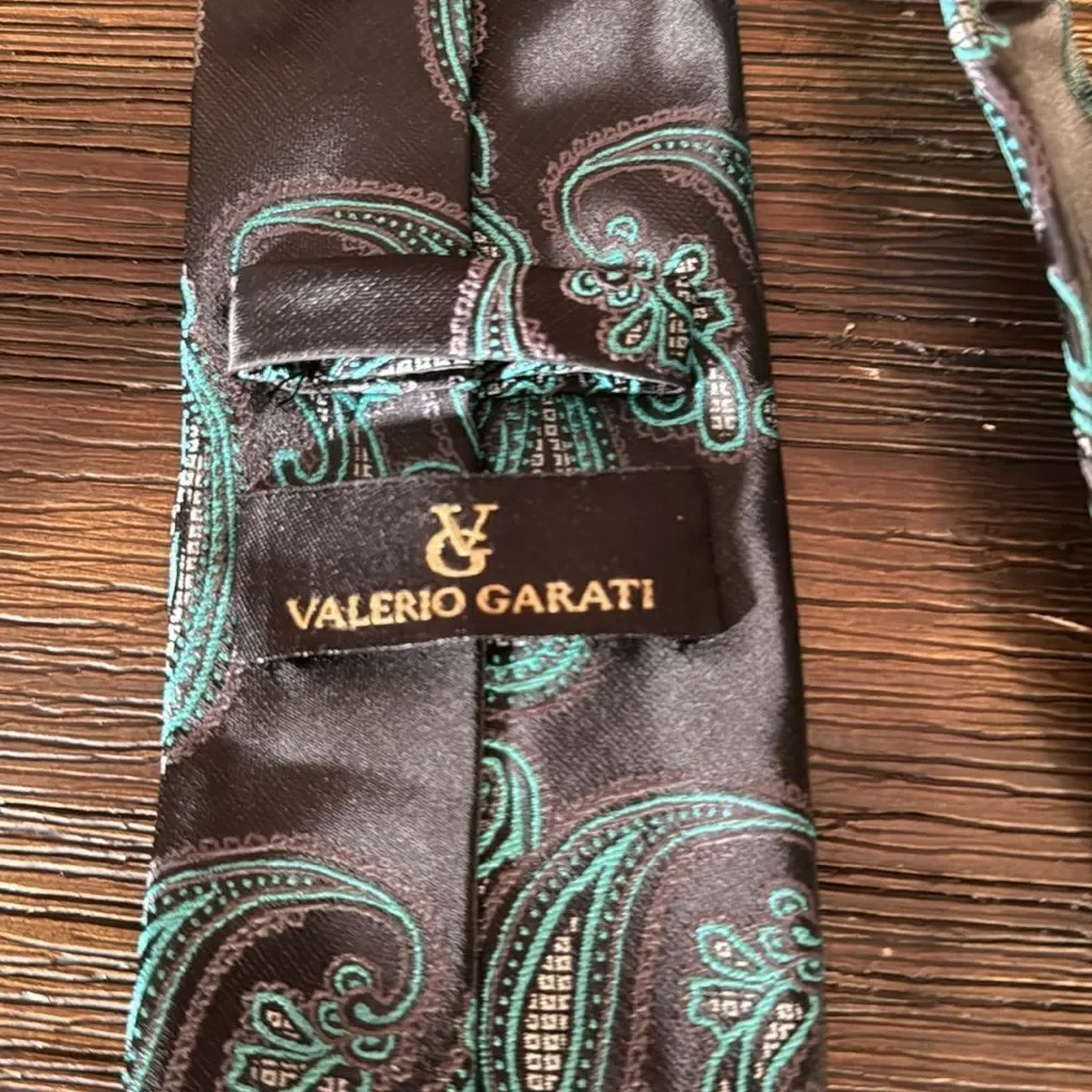 Valerio Garati Black / Teal Paisley Tie